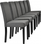 [en.casa] Hamburg s&ouml;&ouml;gitoolide komplekt 6 k&ouml;&ouml;gitooli tekstiiliga polsterdatud toolid 89 x 43 x 54 cm puidust jalad tumehall