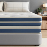 wowttrelax Hybrid-Matratze mit atmungsaktivem Memory-Schaum und individuellem Taschenfederkern - mittelfest, Marineblau (Marineblau, 135 x 190 x 25 cm)