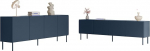 Mirjan24 Wohnzimmer-Set Rimoz I, Wohnzimmerschrank, Anbauwand, Metallf&uuml;&szlig;e, Push to Open, im Set: Kommode, TV Lowboard (Indigo)