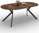 IDMarket - ALIX pikendatav &uuml;mmargune s&ouml;&ouml;gilaud 4-10 inimesele Spider Leg Dark Wood Hawkins ja Black 110-200 cm