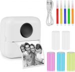 GuKKK Mini Printer, mobiilne fotoprinter, kaasaskantav mini fotoprinter, traadita fotoprinter, termoprinter, nutitelefoni Bluetooth-printer, &otilde;ppimise abivahend, &otilde;pim&auml;rkmed, p&auml;evik, m&auml;rkmed, p&auml;evik (X15) (X5)