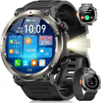 Blackview Smartwatch f&uuml;r Herren, intelligentne Fitnessuhr mit Bluetooth-Anrufen, 1,45 Zoll (3,5 cm) Milit&auml;r Smart Watch Tracker 100+ Sportmodus/Herzfrequenzmesser/SpO2/Taschenlampe/Kompass f&uuml;r Android