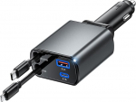 4-in-1 sigaretis&uuml;&uuml;taja USBC autolaadija, kokku 78 W, 180&deg; kokkupandav, sisset&otilde;mmatav auto kiirlaadija koos USBC ja valgustuskaabliga, 12 V/24 V autoadapteri tarvikud iPhone'ile, Samsungile