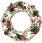 COM-FOUR&reg; T&auml;htedega lauap&auml;rg, okstest valmistatud dekoratiivne lauap&auml;rg, looduslik uksekimp, mida saab ise kaunistada, DIY looduslik p&auml;rg - l&auml;bim&otilde;&otilde;t 36 cm (advendip&auml;rg XXL)