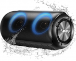 Hupoaf Bluetooth-k&otilde;lar koos valgusega, 2026 muusikakast, kaasaskantav Bluetooth-karp 52 mm l&auml;bim&otilde;&otilde;duga kahekordse k&otilde;lariga, s&uuml;gav bass, IPX7 veekindel v&auml;lisk&otilde;lar reisimiseks/pidu/rannikuks