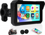 OiLiehu Motorrad GPS Wireless Portable CarPlay ja Android Auto, 5 Zoll Wasserdichtes Motorrad Display mit Bluetooth, Helligkeitseinstellung, Reifendruckerkennung, Abnehmbarer St&auml;nder, Plug and Play
