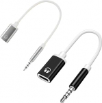Audiokaabel, 3,5 mm isane 3,5 mm analoogkaabel Type C konverter k&otilde;rvaklappide adapter, mis &uuml;hildub MP3-m&auml;ngijate, tahvelarvutite, nutitelefonide, CD-m&auml;ngijate, s&uuml;learvutitega - 2 komplekti