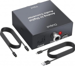 PROZOR analoog-digitaalne audiomuundur R/L RCA 3.5mm AUX digitaalseks koaksiaal Toslink optiliseks audiomuunduriks koos optilise kaabliga PS3, PS4, Blu-ray m&auml;ngija, HD DVD, AV v&otilde;imendi jaoks
