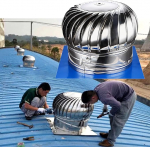 IUBGFTO 4 6 8 10 12 16 20 24 Zoll auf dem Dach montierter Dachbodenventilator ohne Stromversorgung, Windturbinen aus 304 Edelstahl, Dachboden-Entl&uuml;ftungsventilator f&uuml;r H&auml;user, Fabrik,500mm/19.6 in