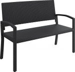 Yaheetech aiapink, Polyrattan 2-kohaline pink, ilmastikukindel, rotangist aiam&ouml;&ouml;bli pink, pargipink, seljatoe ja k&auml;etoega patjapink &otilde;ue, aeda, r&otilde;dule, terrassile, 121,5 x 62 x 89