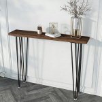 Industrieller Konsolentisch Schmal, Console Table aus Massivholz mit Filigranen Metallbeinen f&uuml;r Eingangsbereich, Eingangstisch f&uuml;r Wohnzimmer und Flur(120 * 30 * 80cm/47.2 * 12 * 31.5in)