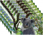 Stoff-Tischsets, waschbare Tischsets f&uuml;r Esstisch, 6er-Set,Tierischer Koala auf Baum