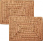 Lauamattide lauamattide Wipe Clean 2 Piece Placemats Non-Slip Rattan Placemats S&ouml;&ouml;gilaua kuumakindel Woven Placemats soojustamine Heat Resistant Mats