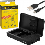 PATONA Dual Charger for DMW-BLK22 BLK22E Batteries Compatible with Panasonic Lumix DC-S5 S5 II S5K G9 DC-GH5 II GH6 GH7 Battery Charger with Power Bank Function & Memory Card Storage