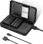 NEEWER asendusakude ja laadija komplekt EN-EL15c, 2 pakki 2400mAh akusid ja kahe kanaliga laadija, &uuml;hildub Nikon Z8, Z7, Z6, Z5, D850, D810, D780, D750, D610, D500, D7500, D7200