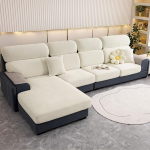 Diivanist istmepadja kate, Stretch istmepadja kaitse, elastsed padjakatted, diivanist istmepadja kate, diivanikate 3/2/1-Seater Chenille istmekatted, diivanist istmekate, White-Chaise-X (160-200)