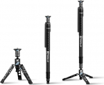 SIRUI SVM-145 Rapid System Carbon Fiber Monopod with Feet, 57" Professional Camera Monopod, Fast Height Adjustment, Lightweight Travel Monopod for DSLR