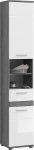 xonox.home - Blake Tall Cabinet 35 x 191 x 31 cm suitsuh&otilde;bedast ja valgest k&otilde;rgl&auml;ikega - Vannitoam&ouml;&ouml;bel Midi kabinet Vannitoakapp - stiilne disain paljude hoiuv&otilde;imalustega