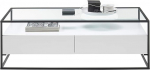 Robas Lund klaasist kohvilaud sahtlitega valge B x K x S 120 x 40 x 60 cm