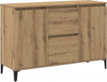 vidaXL Sideboard, kapp koos hoiuruumiga, kapp elutuppa, k&uuml;lgkapp, mitmeotstarbeline kapp, t&ouml;&ouml;stuslik stiil, k&auml;sit&ouml;&ouml;nduslik tammepuidust materjal.