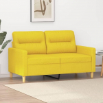 Homgoday 2-Sitzer-Sofa G&auml;stesofa Modern Diivan Couch mit R&uuml;ckenlehne Armlehne Sitzm&ouml;bel Stoffsofa G&auml;stesofa Sitzsofa f&uuml;rs Wohnzimmer Schlafzimmer Hellgelb 120 cm Stoff