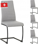 ALBATROS Turano Cantilever toolid, 4 tooli, komplekt, Hall, s&ouml;&ouml;gitoa tool, kiiktoolid kaasaegse disainiga, kanga kattega, paksu polstriga, k&ouml;&ouml;gitool, polsterdatud tool, s&ouml;&ouml;gilaua tool