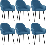 Sametist toolikatted k&auml;etoega, Stretch-katted k&auml;etoega toolidele, eemaldatav toolikate s&ouml;&ouml;gitoa, garderoobi, tooli, k&ouml;&ouml;gitoolide jaoks, tumesinine, 6 kaupa
