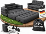 Naturiz&reg; v&auml;ljat&otilde;mmatav diivan 165 x 220 cm - Camping diivan voodifunktsiooniga - K&uuml;laliskoht 2 inimesele - T&auml;ispuhutav diivan kandekotiga - V&auml;ike minisohva, minisohva, &otilde;hksohva (Hall, koos pumbaga)