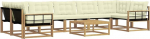 Outdoor Sofa Set 8-teilig, Modulare Loungegarnitur aus Akazienholz und Textilene f&uuml;r Garten und Terrasse, Sitzgarnitur mit Tisch und Polster, 7 Sitzpl&auml;tze