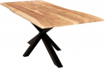 Isa Natural s&ouml;&ouml;gilaud, 160 x 85 cm, Wane laud, Akaatsia t&auml;ispuidust laud, 26 mm lakitud lauaplaat, vastupidav ja kergesti puhastatav, unikaalne, &auml;mblikuraam, metall, must