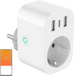 HITRENDS Smart Home WiFi USB-pistikupesa h&auml;&auml;ljuhtimisega, WiFi nutipistikupesa &uuml;he juhtimisega, taimeri l&uuml;liti, voolu m&otilde;&otilde;tmine, rakenduse kaugjuhtimine, Alexa ja Google Assistantiga &uuml;hilduv (2,4 GHz).