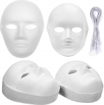 WUWEOT Pack of 40 DIY Full Face Masks, 2 suurust, v&auml;rvitav valge tavaline mask, paberimaskid Cosplay, Halloween, karneval, maskeerimine, tantsupidu, t&uuml;hjad kost&uuml;&uuml;mimaskid