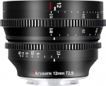 7artisans APS-C Ultra Wide Angle Cinema Lens 12mmT2.9 Large Aperture Manual Fixed Focus Low Distortion Compatible with Sigma FP, Panasonic S1 S1H S5, Leica SL SL2 L-Mount, Black