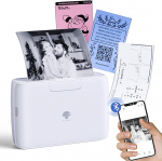 Phomemo M04S Sticker Printer, 300DPI Portable Mini Thermal Printer Mobile Printer, 53/80/110 mm Print Width, Compatible with iOS & Android, for Study Notes, Documents, Photos, Labels