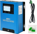 JUYUAN 96V 60A MPPT Solar Panel Battery Charger DC 180V Wide Voltage Input Solar Energy Charge Controller Max 6600W Support Sealed Gel AGM Lithium Battery JY-9660A Blue