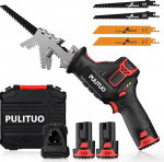 PULITUO 12 V akutoitega spiraalsaag 2 x 2,0 Ah akudega, 4 x spiraalsae tera, reguleeritav kiirus 0 kuni 2700 RPM, elektriline spiraalsaag koos 1-tunnise kiirlaadijaga, professionaalne spiraalsae