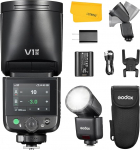 GODOX V1 Mid N V1mid N v&auml;lk &uuml;hildub Nikon TTL &uuml;marpea v&auml;lklambi Speedlight 2.4G juhtmevaba HSS 1/8000s Strobe 2200mAh akuga 650 t&auml;isv&otilde;imsuseline v&auml;lklambi tugi Type-C