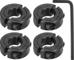 hankekaart 4 St&uuml;ck 0,95 cm Bohrung Klemmschaft Kragen Schwarz Karbonstahl Split Locking Collar 7/8 Zoll OD 11/32 Zoll dick mit 2,78 mm Flachsechskantschl&uuml;ssel f&uuml;r Zahnriemenscheibe