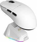 AJAZZ AJ159P traadita m&auml;nguhiir, varustatud PAW3395 anduriga, 26K DPI toetus, 56 grammine &uuml;likerge disain, 2.4G/USB-C, 400 mAh aku, RGB taustavalgustus, &uuml;hildub PC ja Mac s&uuml;steemidega, valge v&auml;rviga