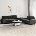ShGaxin 3201902 2-osaline diivanikomplekt must kangas, Lounge diivan, diivanid ja diivanid, l&otilde;&otilde;gastav diivan, diivan elutuppa