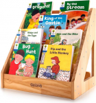 Vana kanali Montessori 5-korruseline lastetoa raamaturiiul lasteaeda / klassiruumi, raamaturiiul ja m&auml;nguasjade hoidmine k&auml;epidemega ja kallutuskaitsekujundusega, laste riiulid