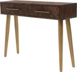 Konsolentisch, Mid-Century Modern Konsolentisch, Massivholz Eingangstisch mit 2 Schubladen