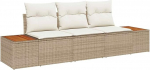Rantry 3-teiliges Garten Sofa Set mit Kissen Beige Poly Rattan Akazie Gartenlounge Model3348017