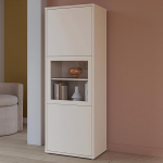 Forte Alice Springs vitriinkapp 60 70 elutoa vitriinkapp 3 uksega klaasdetailiga elutuba puidust komposiitka&scaron;miirbeež 25,5" lai x 70" k&otilde;rge x 17,5" s&uuml;gavus