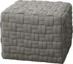 SVITA Poppy Stool, Seat Pouf, Braided Stool, Pouf Footstool for Armchair, Upholstered Stool, Floor Cushion, Seat Cushion, Woven Square Seat Pouf, Footrest, Grey