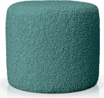 Deshome - Pouf Footrest Sofa Diameter 50 cm Fabric Boucl&eacute;: Modern Designer Bean Bag for Sofa Living Room Bedroom Pouf Footstool Stool Living Room Isis Petrol