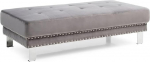 Glory Furniture Derek Grey Ottoman Living Room Furniture 16" H x 57" W x 28" D