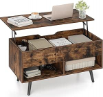LIFEZEAL kohvilaud, elutoa laud hoiuruumi ja kambriga, pikendatav diivanilaud m&auml;nnijalgadega, 80 x 40 x 44,5-58 cm (pruun)