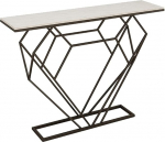 Marmor Couchtisch mit Ablage, schmaler Konsole & Sofatisch f&uuml;r kleine R&auml;ume, einfache Montage, stilvoller schwarzer Nachttisch - perfekt f&uuml;r moderne Wohnzimmer