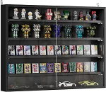 HOMCOM kaasaegne kollektsioonikapp, 5 riiulit, hoiukapp reguleeritavate riiulitega, 80 x 9,5 x 60 cm, must